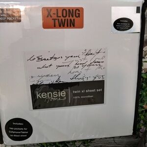 Kensie XL Twin Sheet Set White Deep Pocket